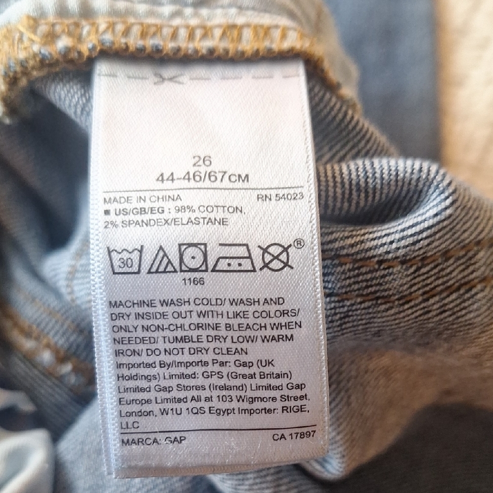 GAP Ladies Classic Indigo Straight Jeans Size 26 - Picture 8 of 12